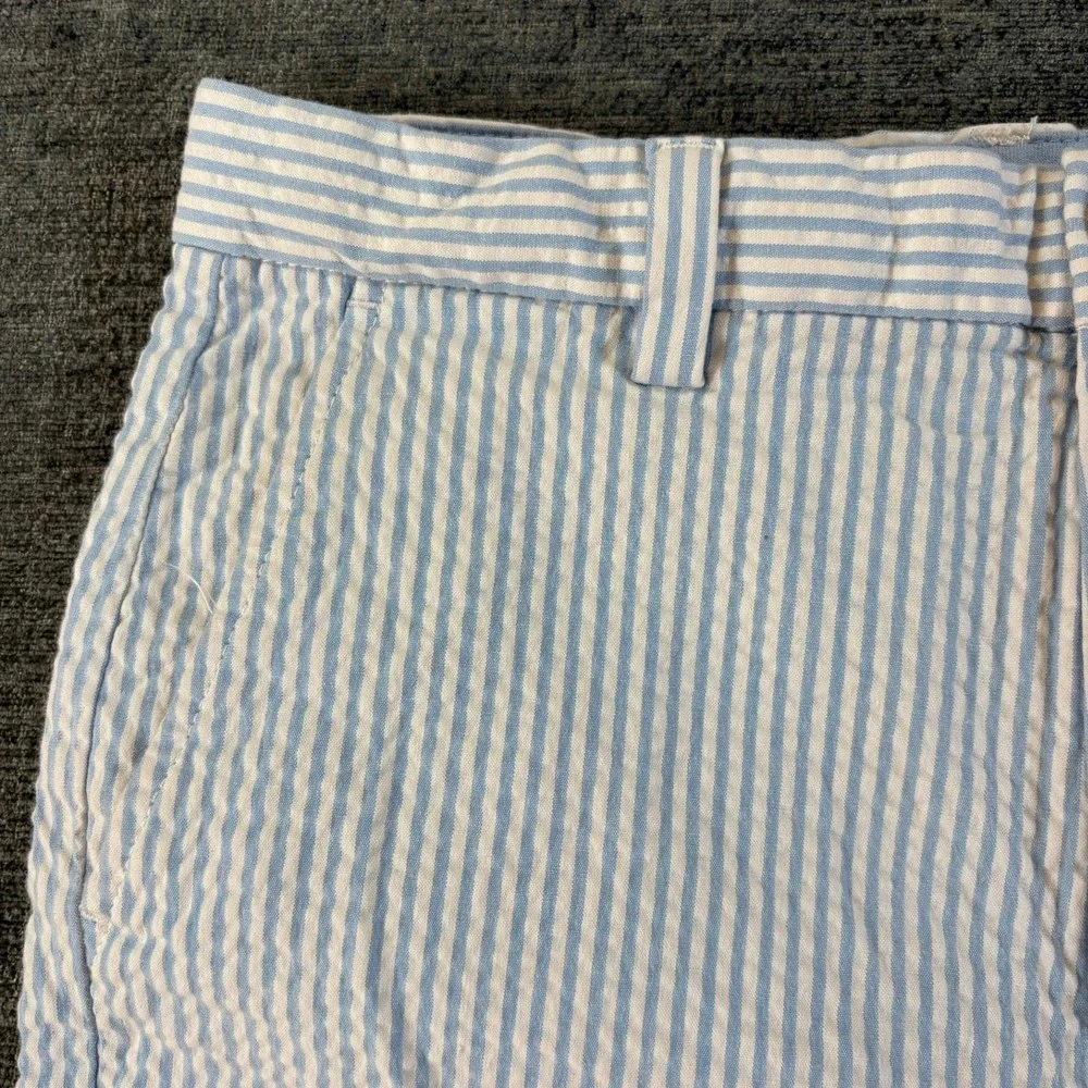 Vineyard Vines Seersucker Shorts Boys 14 Blue White Striped Cotton Blend Stretch